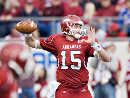 Arkansas Razorback quarterback Ryan Mallett.