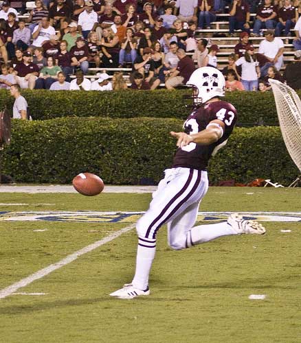 Mississippi State punter kicks