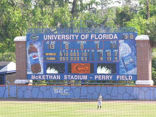  Florida Gators baseball scoreboard 