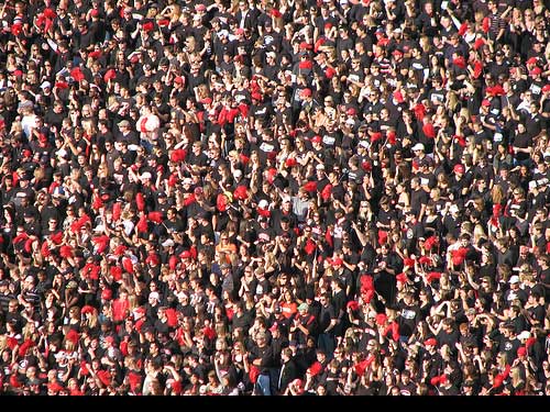 Georgia Bulldogs student section blackout at home football game