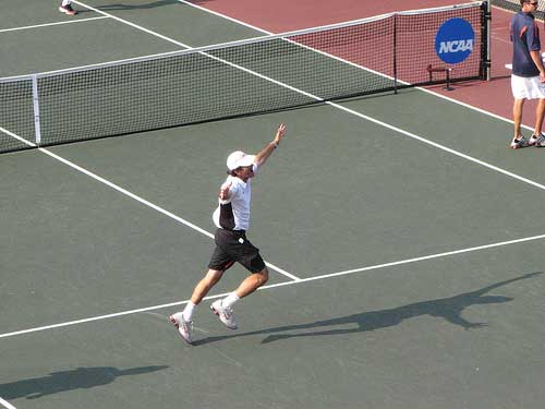 Georgia's Tennis Coach Diaz celebrates