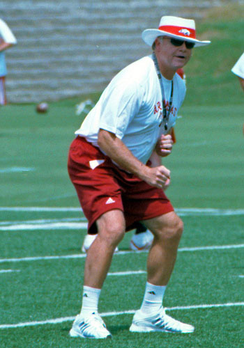 Houston Nutt as Arkansas Razorback head coach.