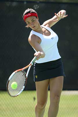  Lady Bulldog tennis swing   