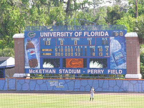 Florida Gators baseball scoreboard